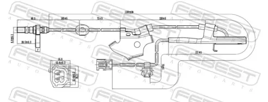 Sensor, Raddrehzahl Vorderachse rechts FEBEST 01606-004 Bild Sensor, Raddrehzahl Vorderachse rechts FEBEST 01606-004