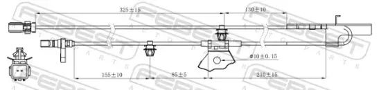 Sensor, Raddrehzahl Vorderachse links FEBEST 01606-007 Bild Sensor, Raddrehzahl Vorderachse links FEBEST 01606-007