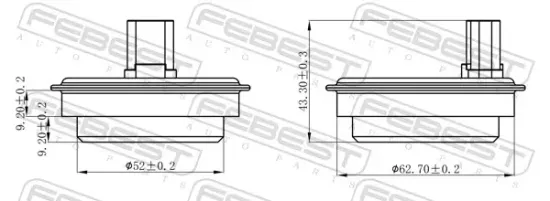 Sensor, Raddrehzahl Hinterachse FEBEST 01606-009 Bild Sensor, Raddrehzahl Hinterachse FEBEST 01606-009