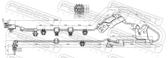 Sensor, Raddrehzahl Vorderachse links FEBEST 01606-015 Bild Sensor, Raddrehzahl Vorderachse links FEBEST 01606-015