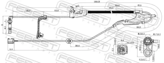 Sensor, Raddrehzahl Vorderachse rechts FEBEST 01606-017 Bild Sensor, Raddrehzahl Vorderachse rechts FEBEST 01606-017