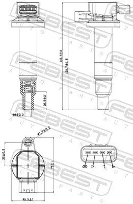 Zündspule FEBEST 01640-005 Bild Zündspule FEBEST 01640-005