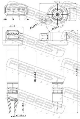 Zündspule FEBEST 01640-008 Bild Zündspule FEBEST 01640-008