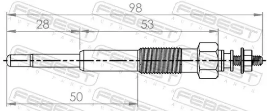 Glühkerze 11 V FEBEST 01642-003 Bild Glühkerze 11 V FEBEST 01642-003