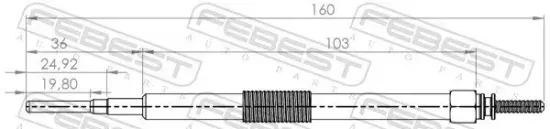 Glühkerze 11 V FEBEST 01642-005 Bild Glühkerze 11 V FEBEST 01642-005