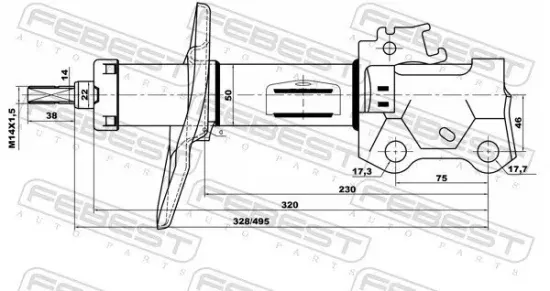 Stoßdämpfer Vorderachse links FEBEST 01660298FL Bild Stoßdämpfer Vorderachse links FEBEST 01660298FL