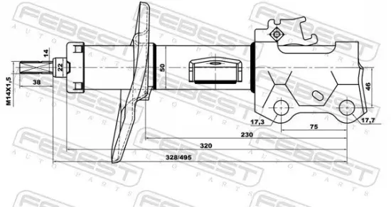 Stoßdämpfer Vorderachse rechts FEBEST 01660299FR Bild Stoßdämpfer Vorderachse rechts FEBEST 01660299FR