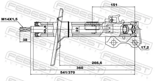 Stoßdämpfer Vorderachse rechts FEBEST 01660968FR Bild Stoßdämpfer Vorderachse rechts FEBEST 01660968FR