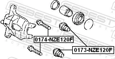 Faltenbalg, Bremssattelführung Vorderachse beidseitig FEBEST 0173-NZE120F Bild Faltenbalg, Bremssattelführung Vorderachse beidseitig FEBEST 0173-NZE120F