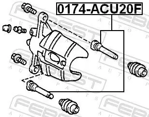 Führungsbolzen, Bremssattel FEBEST 0174-ACU20F Bild Führungsbolzen, Bremssattel FEBEST 0174-ACU20F