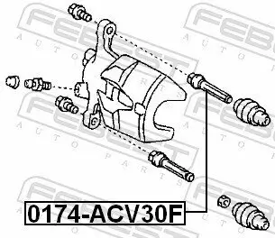 Führungsbolzen, Bremssattel FEBEST 0174-ACV30F Bild Führungsbolzen, Bremssattel FEBEST 0174-ACV30F