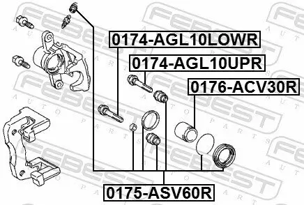 Führungsbolzen, Bremssattel FEBEST 0174-AGL10LOWR Bild Führungsbolzen, Bremssattel FEBEST 0174-AGL10LOWR