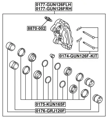 Führungshülsensatz, Bremssattel Vorderachse FEBEST 0174-GUN126F-KIT Bild Führungshülsensatz, Bremssattel Vorderachse FEBEST 0174-GUN126F-KIT