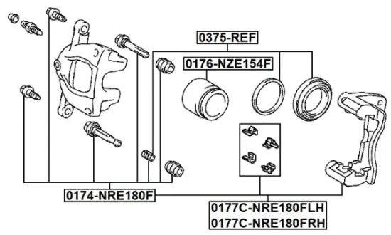 Führungshülsensatz, Bremssattel Vorderachse FEBEST 0174-NRE180F Bild Führungshülsensatz, Bremssattel Vorderachse FEBEST 0174-NRE180F