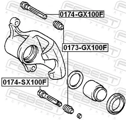 Führungsbolzen, Bremssattel Vorderachse FEBEST 0174-SX100F Bild Führungsbolzen, Bremssattel Vorderachse FEBEST 0174-SX100F