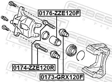 Führungsbolzen, Bremssattel FEBEST 0174-ZZE120R Bild Führungsbolzen, Bremssattel FEBEST 0174-ZZE120R