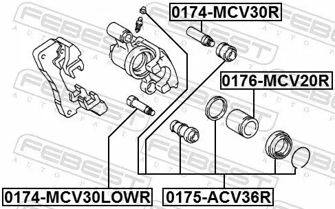 Reparatursatz, Bremssattel FEBEST 0175-ACV36R Bild Reparatursatz, Bremssattel FEBEST 0175-ACV36R