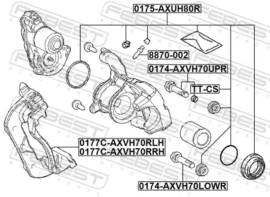 Reparatursatz, Bremssattel Hinterachse FEBEST 0175-AXUH80R Bild Reparatursatz, Bremssattel Hinterachse FEBEST 0175-AXUH80R