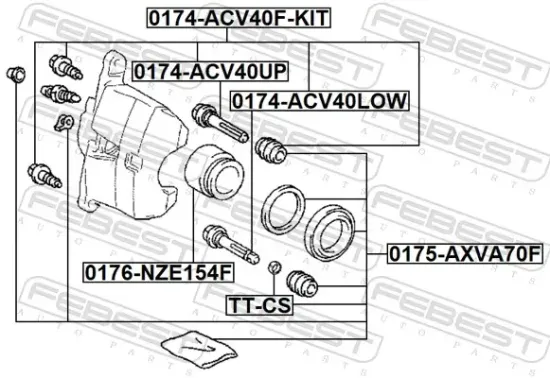 Reparatursatz, Bremssattel Vorderachse FEBEST 0175-AXVA70F Bild Reparatursatz, Bremssattel Vorderachse FEBEST 0175-AXVA70F