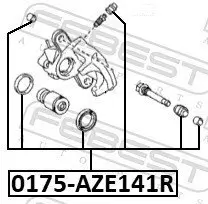 Reparatursatz, Bremssattel Hinterachse FEBEST 0175-AZE141R Bild Reparatursatz, Bremssattel Hinterachse FEBEST 0175-AZE141R