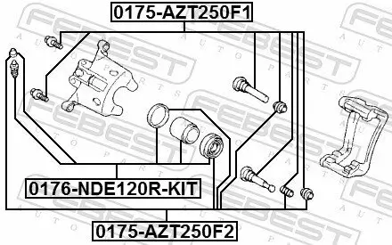 Reparatursatz, Bremssattel FEBEST 0175-AZT250F2 Bild Reparatursatz, Bremssattel FEBEST 0175-AZT250F2