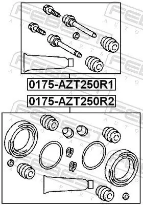 Reparatursatz, Bremssattel Hinterachse FEBEST 0175-AZT250R1 Bild Reparatursatz, Bremssattel Hinterachse FEBEST 0175-AZT250R1