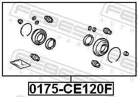 Reparatursatz, Bremssattel FEBEST 0175-CE120F Bild Reparatursatz, Bremssattel FEBEST 0175-CE120F