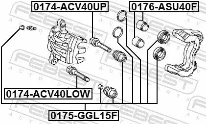 Reparatursatz, Bremssattel Vorderachse FEBEST 0175-GGL15F Bild Reparatursatz, Bremssattel Vorderachse FEBEST 0175-GGL15F