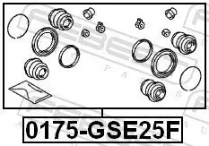 Reparatursatz, Bremssattel Vorderachse FEBEST 0175-GSE25F Bild Reparatursatz, Bremssattel Vorderachse FEBEST 0175-GSE25F