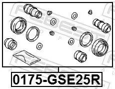 Reparatursatz, Bremssattel Hinterachse FEBEST 0175-GSE25R Bild Reparatursatz, Bremssattel Hinterachse FEBEST 0175-GSE25R