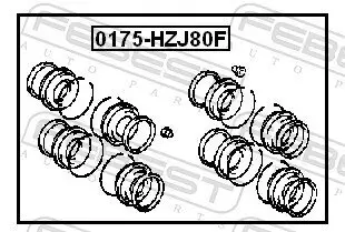 Reparatursatz, Bremssattel Vorderachse FEBEST 0175-HZJ80F Bild Reparatursatz, Bremssattel Vorderachse FEBEST 0175-HZJ80F