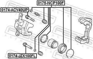 Reparatursatz, Bremssattel FEBEST 0175-NCP100F Bild Reparatursatz, Bremssattel FEBEST 0175-NCP100F