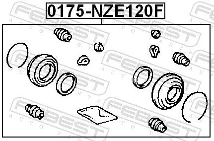 Reparatursatz, Bremssattel Vorderachse FEBEST 0175-NZE120F Bild Reparatursatz, Bremssattel Vorderachse FEBEST 0175-NZE120F