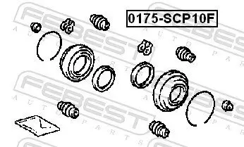 Reparatursatz, Bremssattel Vorderachse FEBEST 0175-SCP10F Bild Reparatursatz, Bremssattel Vorderachse FEBEST 0175-SCP10F