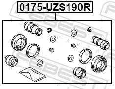 Reparatursatz, Bremssattel Hinterachse FEBEST 0175-UZS190R Bild Reparatursatz, Bremssattel Hinterachse FEBEST 0175-UZS190R