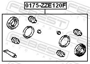 Reparatursatz, Bremssattel FEBEST 0175-ZZE120F Bild Reparatursatz, Bremssattel FEBEST 0175-ZZE120F