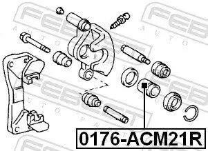 Kolben, Bremssattel FEBEST 0176-ACM21R Bild Kolben, Bremssattel FEBEST 0176-ACM21R