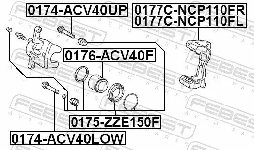 Kolben, Bremssattel FEBEST 0176-ACV40F Bild Kolben, Bremssattel FEBEST 0176-ACV40F