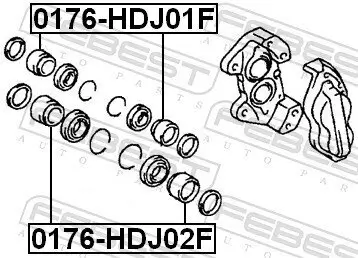 Kolben, Bremssattel FEBEST 0176-HDJ02F Bild Kolben, Bremssattel FEBEST 0176-HDJ02F