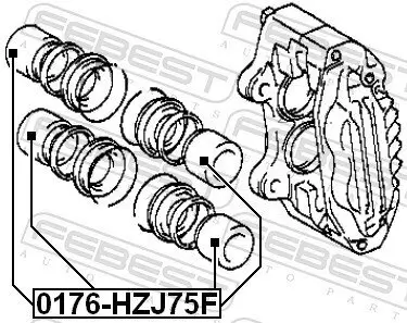 Kolben, Bremssattel FEBEST 0176-HZJ75F Bild Kolben, Bremssattel FEBEST 0176-HZJ75F