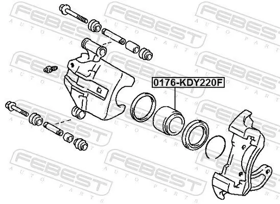 Kolben, Bremssattel FEBEST 0176-KDY220F Bild Kolben, Bremssattel FEBEST 0176-KDY220F