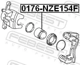 Kolben, Bremssattel Vorderachse FEBEST 0176-NZE154F Bild Kolben, Bremssattel Vorderachse FEBEST 0176-NZE154F
