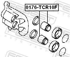 Kolben, Bremssattel Vorderachse FEBEST 0176-TCR10F Bild Kolben, Bremssattel Vorderachse FEBEST 0176-TCR10F
