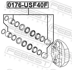 Kolben, Bremssattel Vorderachse FEBEST 0176-USF40F Bild Kolben, Bremssattel Vorderachse FEBEST 0176-USF40F
