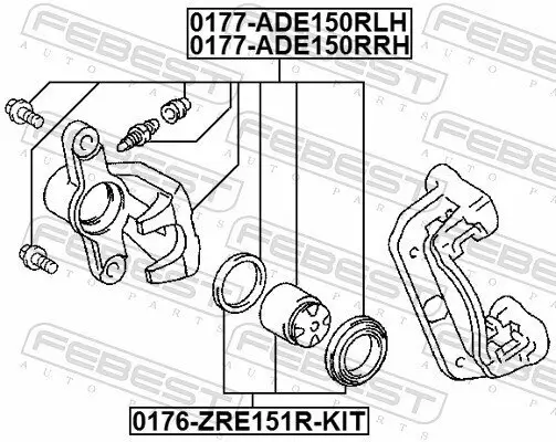 Bremssattel Hinterachse rechts FEBEST 0177-ADE150RRH Bild Bremssattel Hinterachse rechts FEBEST 0177-ADE150RRH