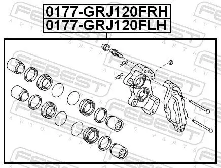 Bremssattel Vorderachse rechts FEBEST 0177-GRJ120FRH Bild Bremssattel Vorderachse rechts FEBEST 0177-GRJ120FRH