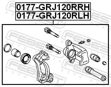 Bremssattel Hinterachse rechts FEBEST 0177-GRJ120RRH Bild Bremssattel Hinterachse rechts FEBEST 0177-GRJ120RRH