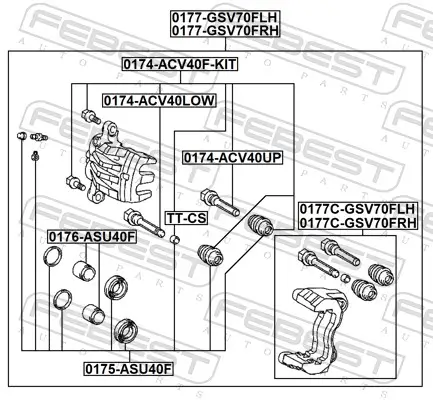 Bremssattel Vorderachse rechts FEBEST 0177-GSV70FRH Bild Bremssattel Vorderachse rechts FEBEST 0177-GSV70FRH