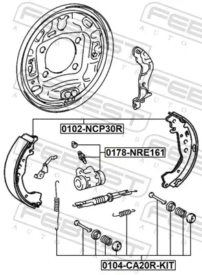 Radbremszylinder Hinterachse FEBEST 0178-NRE161 Bild Radbremszylinder Hinterachse FEBEST 0178-NRE161