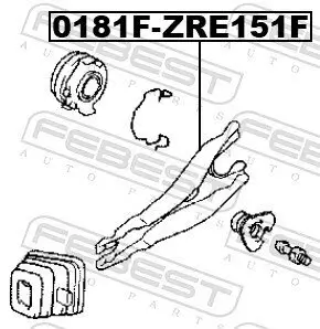 Ausrückgabel, Kupplung FEBEST 0181F-ZRE151 Bild Ausrückgabel, Kupplung FEBEST 0181F-ZRE151